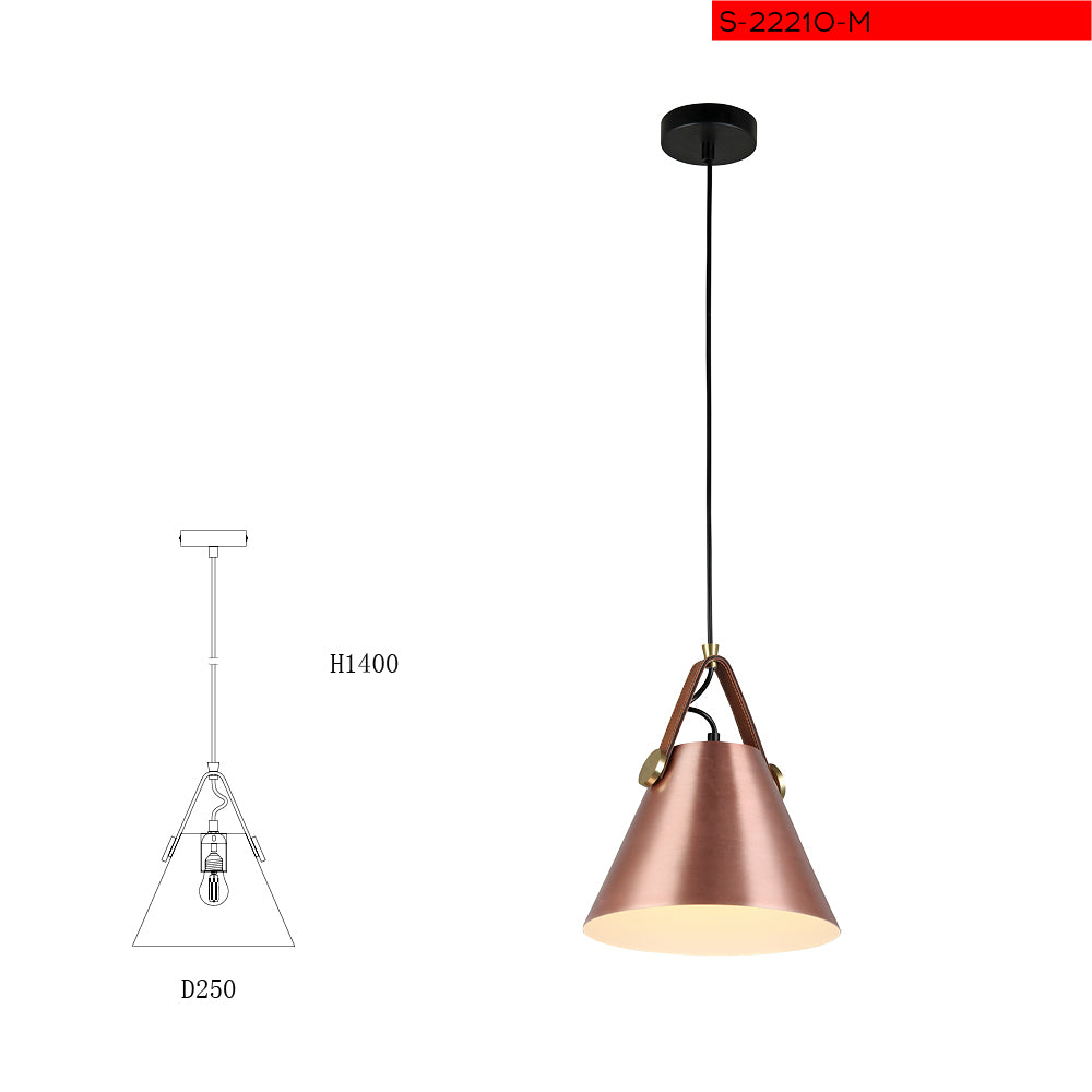 E27 תליה מירי קונוס בינוני נחושת