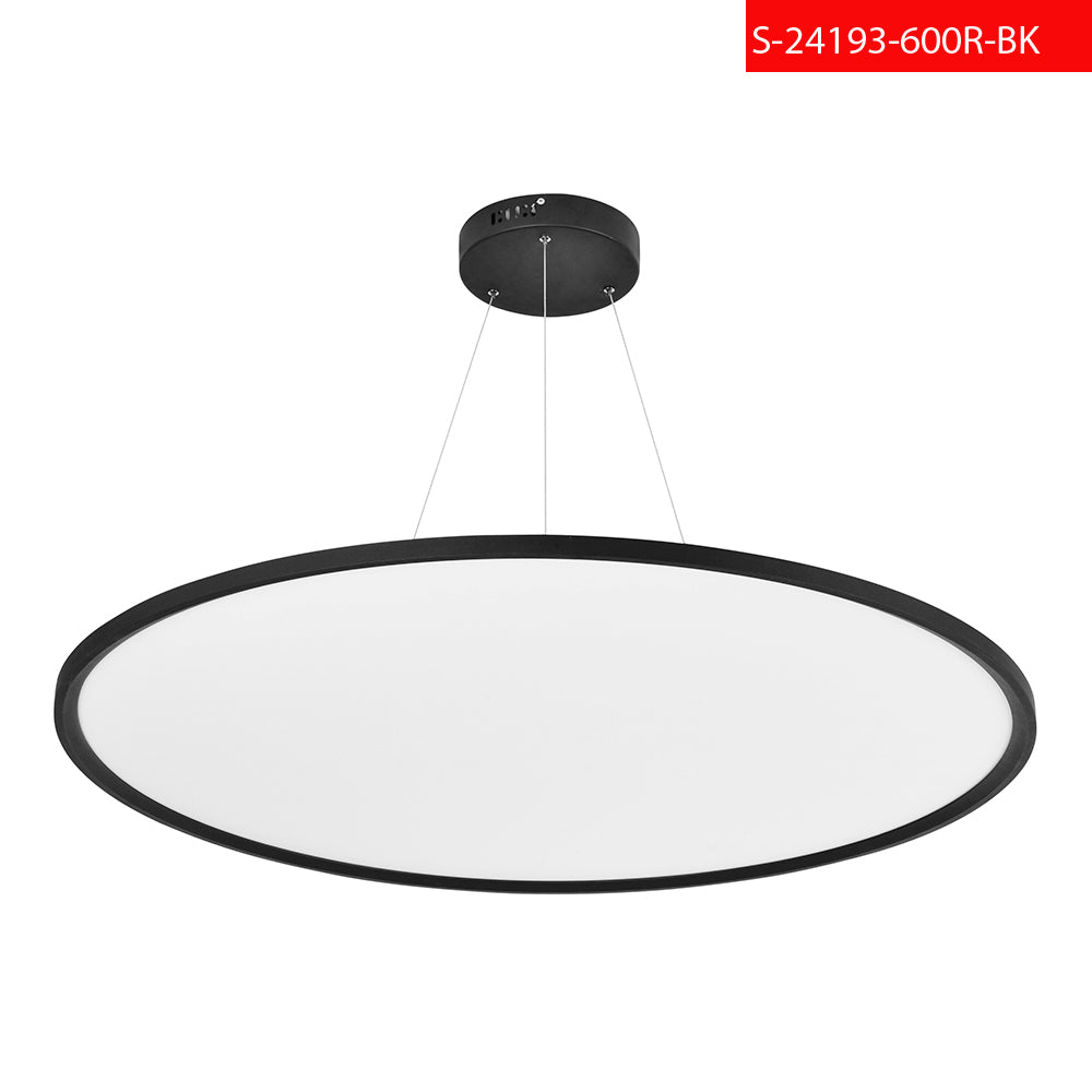 D600MM 56W פנל לד תליה אורן עגול שחור