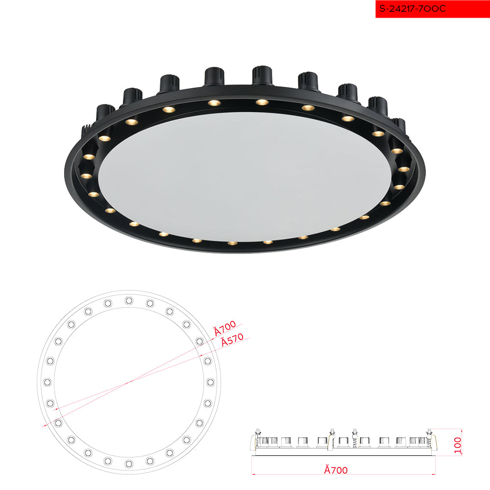 700 60W שקוע לד סילה  שחור    ק