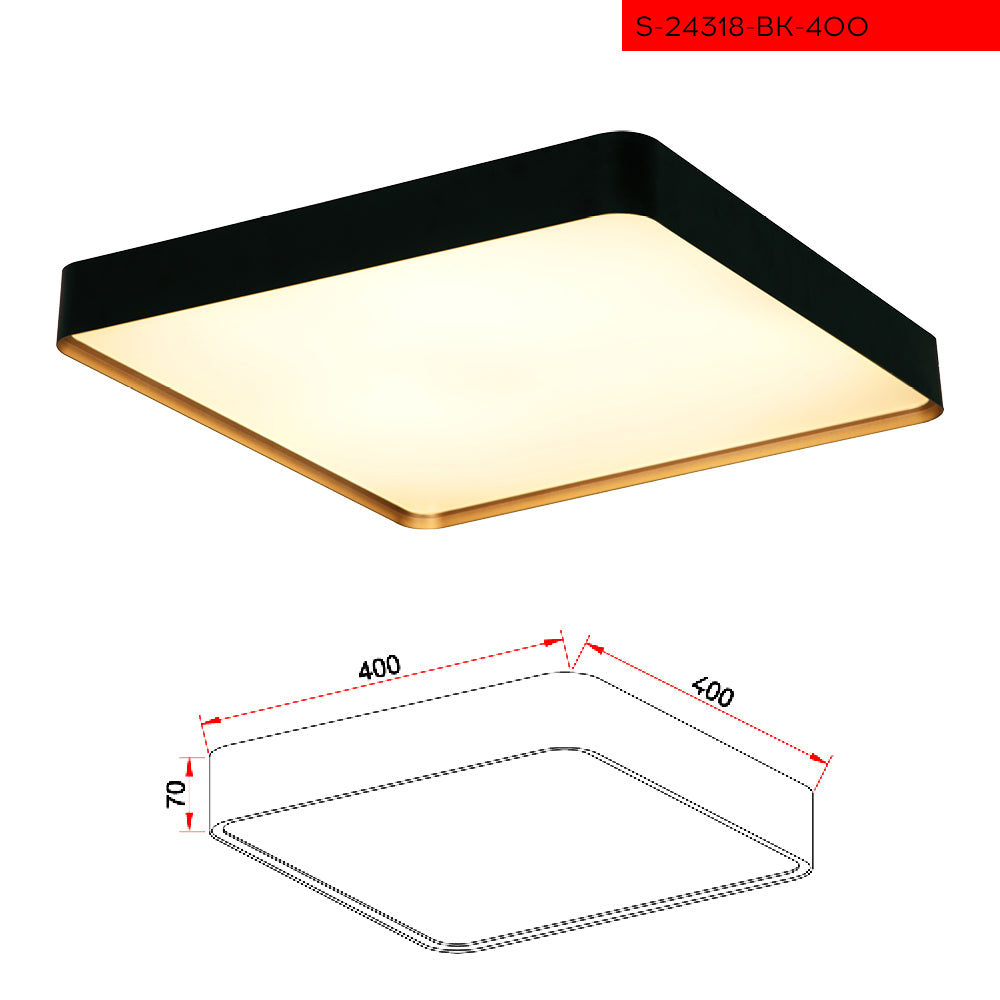 CCT 40CM 32W צמוד תקרה טריאסטה לד קוטר שחור