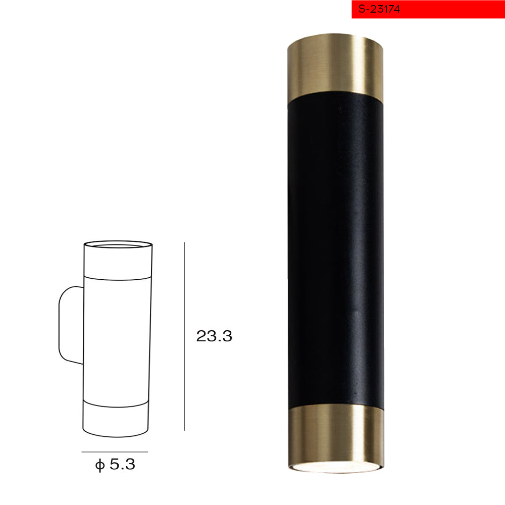 מנורת קיר לור שחור+נחושת