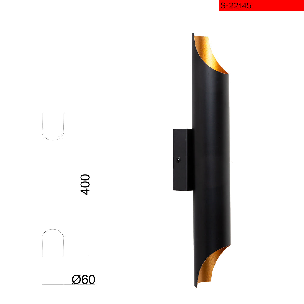 מנורת קיר דובי אף דאון שחור וזהב