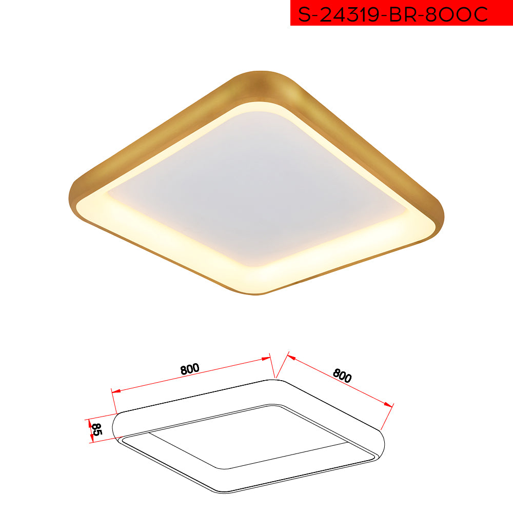 CCT 80CM 96W צמוד תקרה פלרמו לד קוטר פליז