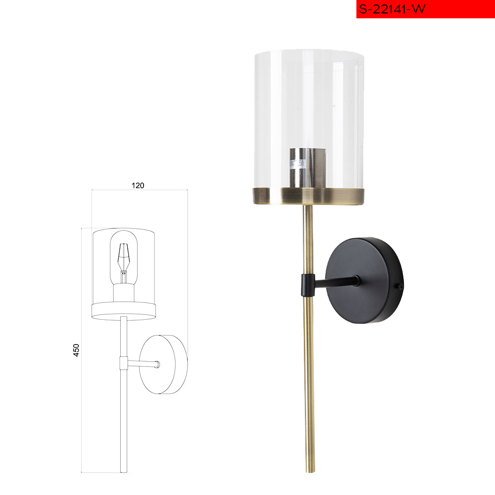 מנורת קיר עדן צבע ברונז ענתיק