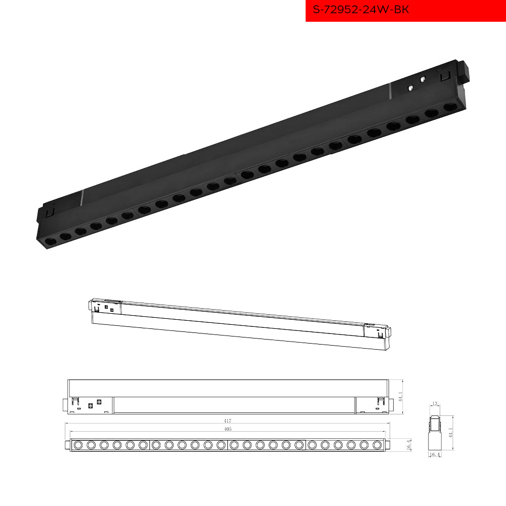 AP 48V 24W 41 פס עיניים למגנט שחור ס"מ