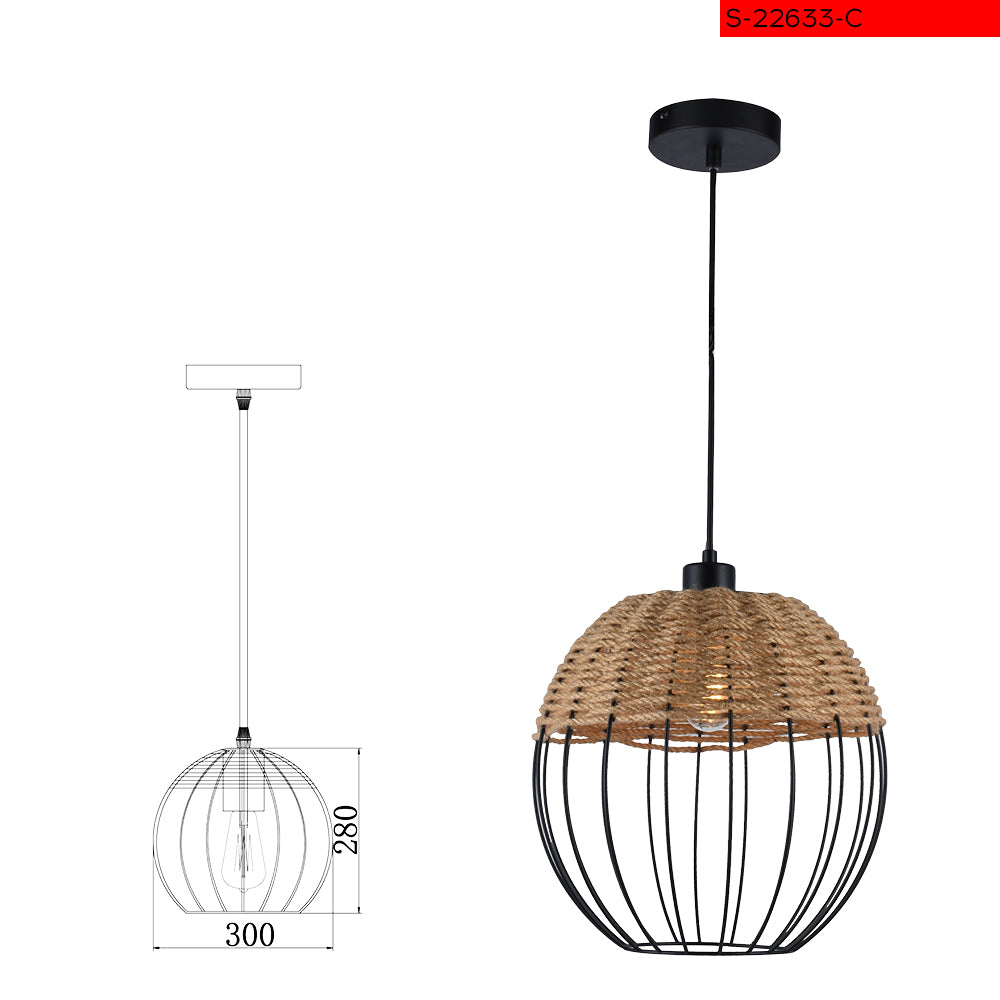 E27 C מנורת תליה נאזק