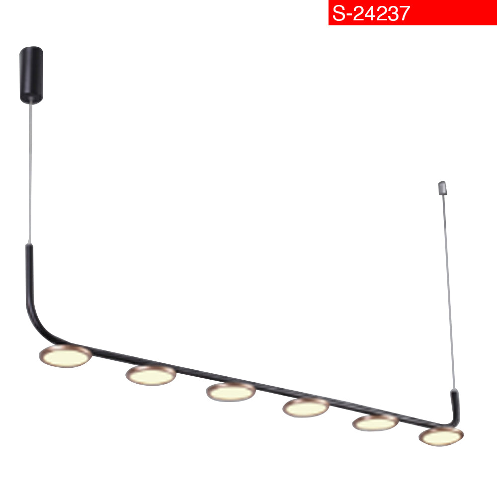 3000K 30W 6 מנורת תלייה וגדי נורות שחור וזהב