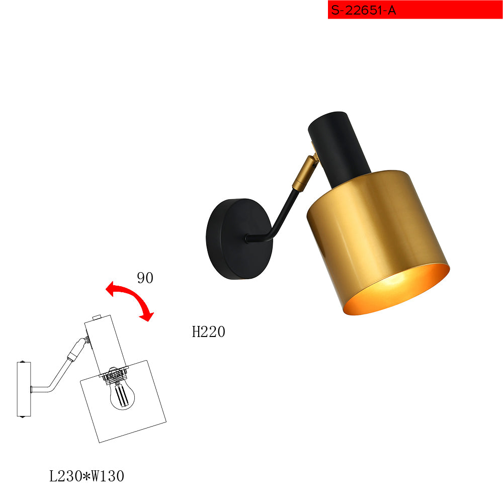 E27*1 צמוד קיר תמר זהב