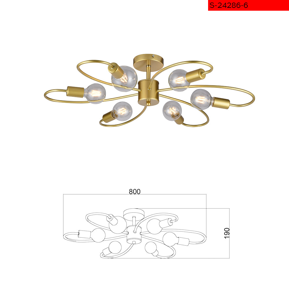 E27*40W 6 מנורת צמוד תקרה מריה כדורים