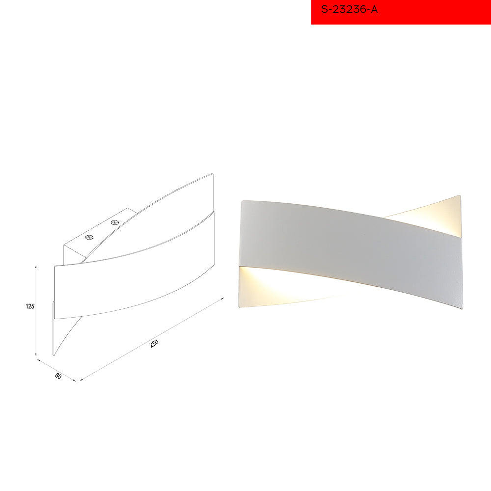 3000K 11W קיר גולי לבן